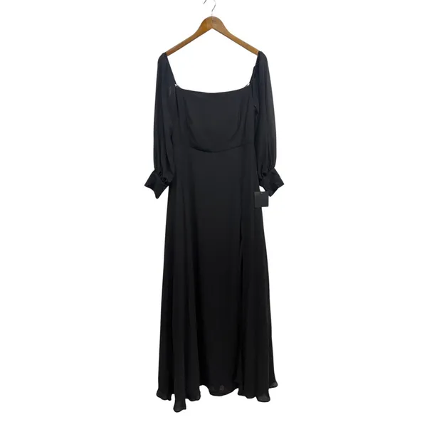 Lulus Feel the Romance Black Off-the-Shoulder Maxi Dress size Large NWT - Image 3