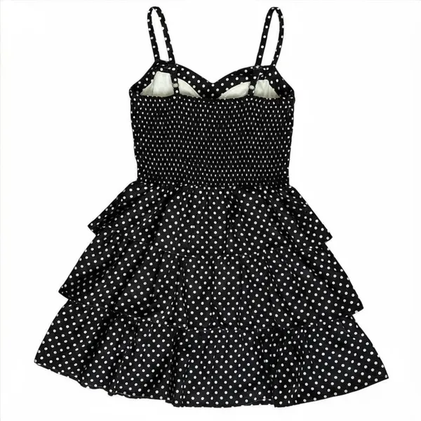 H&M Navy Polka Dot Tiered Mini Dress, US8 - Image 7