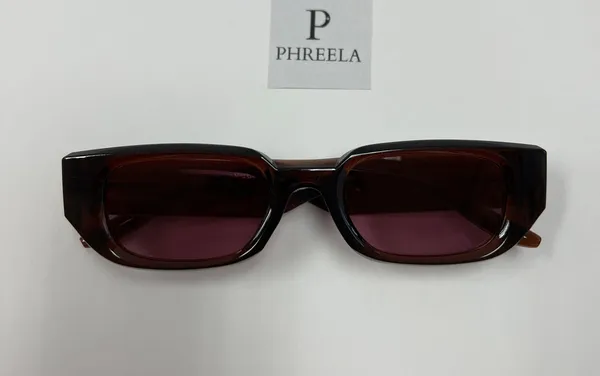 Small Retro Sunglasses / Burgundy Retro Sunglasses - Image 5