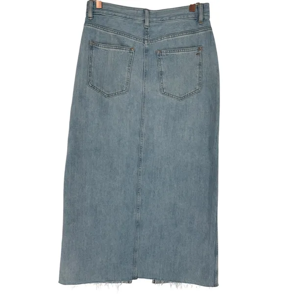 NWT Madewell Women's Rilee Denim Midi Skirt Front Slit Light Wash Blue Size 25‎ - Image 6