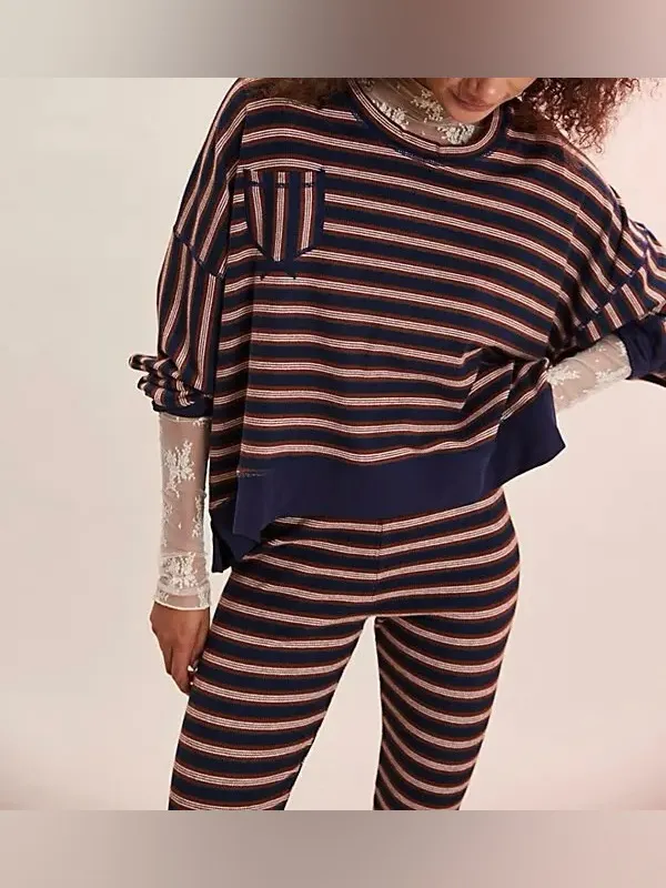 NWT Free People FP Intimately Make It Happen Pullover - brown / navy - XS - Image 7