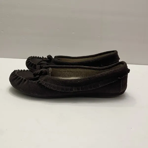 KENNETH‎ COLE REACTION Brown Suede Sherpa Comfort Flat Slipper Shoe Womens 8 - Image 3