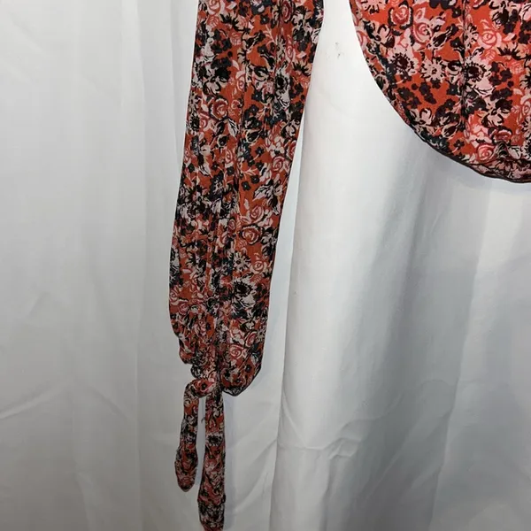 NWT. Free People Womens Top - All Dolled Up Floral Sheer Long Sleeve - Image 4