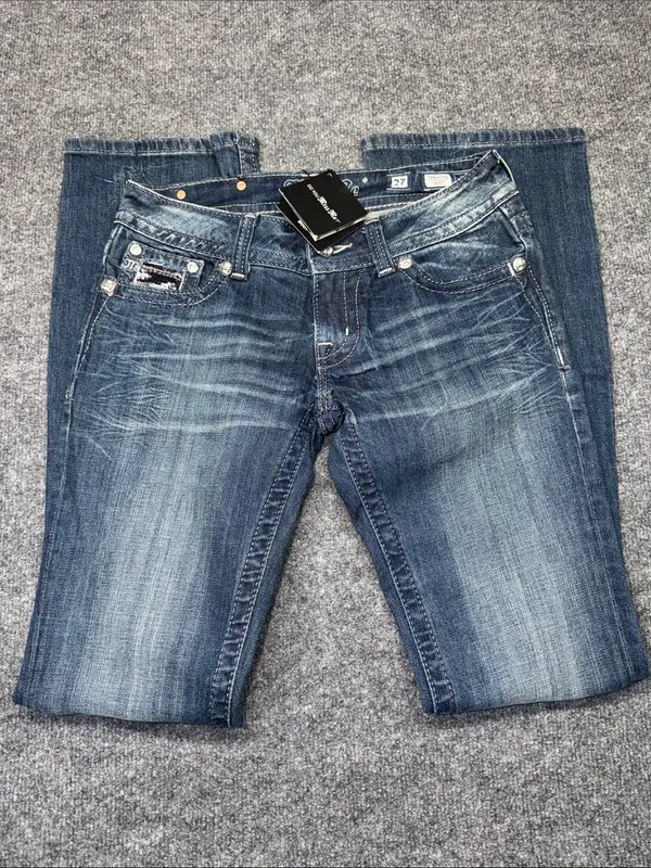 Miss Me Blue Low-Rise Boot Cut Stretch Denim Jeans - Image 4