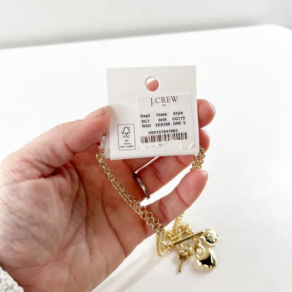J. Crew Lock And Key Charm Necklace Gold 30" - Image 5