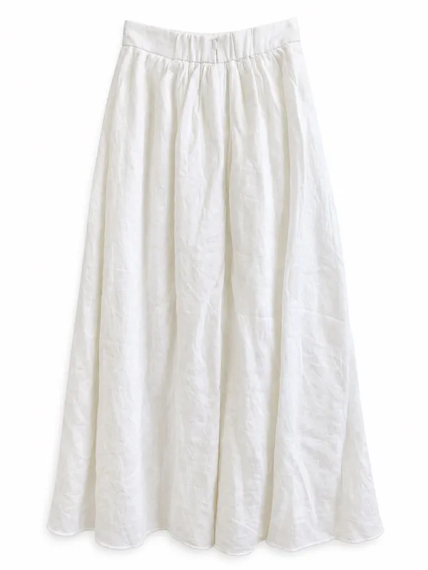 Dissh Gemima White 100% Linen Maxi Skirt Size US 2 NWT Lined A-Line Coastal - Image 11