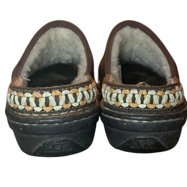 UGG Australia Kohala Leather Clogs Mules Brown Shearling Lined 8 Gorpcore‎ Boho - Image 4