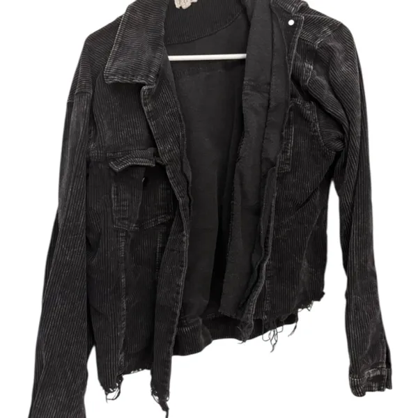 POL Black Trucker Corduroy Jean Jacket Sized L - Image 3