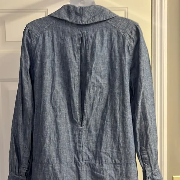 Free People Linen V-Neck Collar Long Sleeve Mini Dress w/ Pockets- Size XS - Image 12