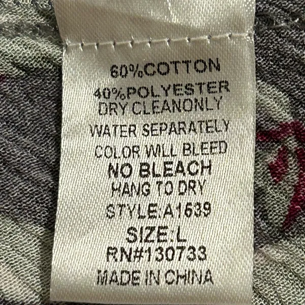 UMGEE Boho TUNIC BLOUSE Womens 6 for $36 Large 3/4‎ Sleeves Gray/Pink/White - Image 5
