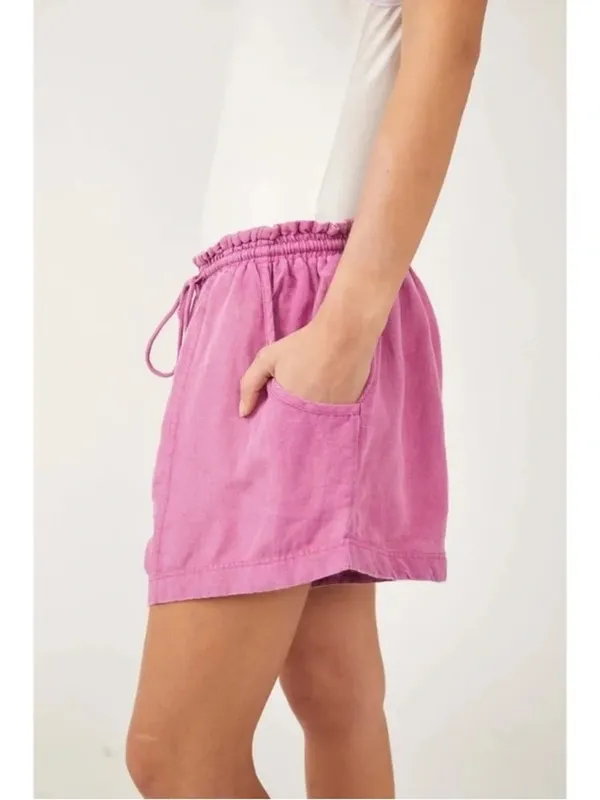 NWT Free People Mirella Cinched Shorts in Pink Plum Size XS - Image 3
