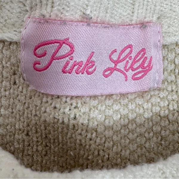 Pink Lily Animal Cheetah Print Balloon Sleeve Sweater Ivory Tan‎ Small - Image 10