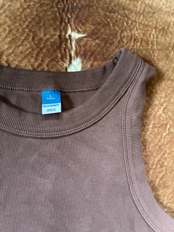 Old Navy brown tank knee length ribbed dress Size large tall No flaws - Image 4