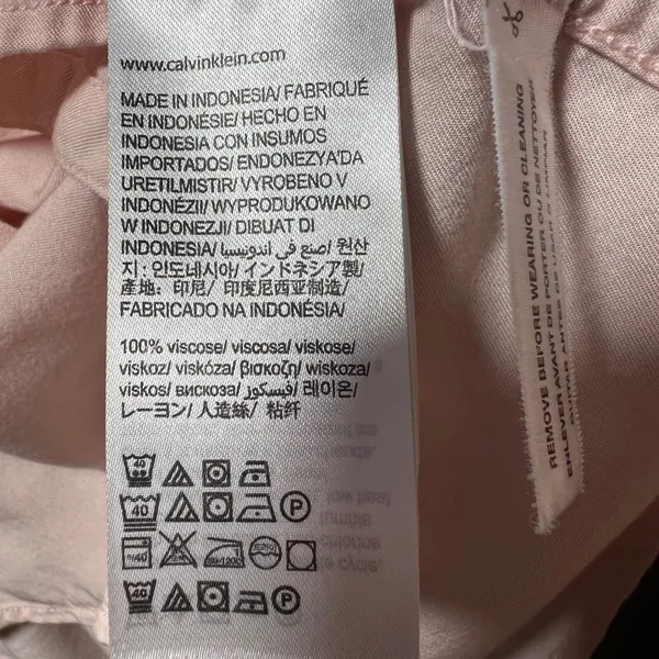 Calvin Klein Jeans Medium Blush‎ Pink Long Sleeve Viscose Button Up Shirt - Image 7