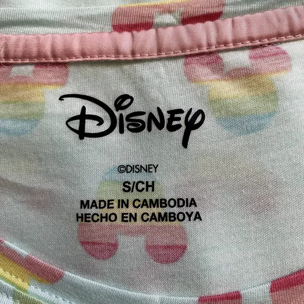 Disney Womens Small Mint Green Rainbow Mickey Mouse‎ Pocket Tee Shirt Size Small - Image 4