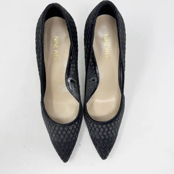 Nine West Tatiana Pointed Toe Heels – Size 9 Gray Silver Shimmer - Image 5