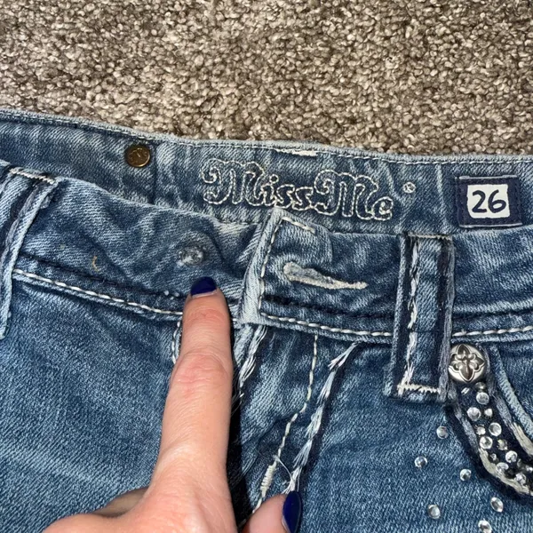 Miss Me Bootcut Jeans Women 26 Blue Good Rhinestone Embellished JE5453B7L - Image 10