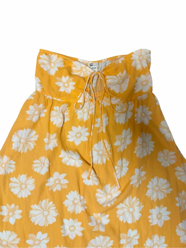 Billabong L Orange Floral Halter Keyhole Beach Mini Dress Resortwear Vacation - Image 6