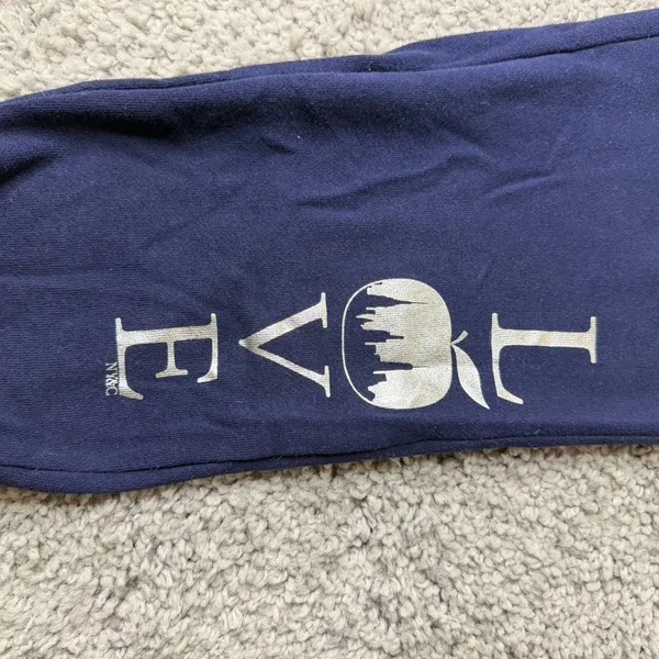 New York & Company Womens Navy Blue LOVE Graphic Jogger Sweatpants Size L - Image 3