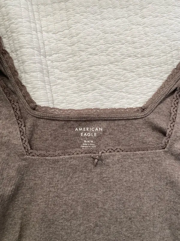 Light brown American Eagle lace top - Image 2