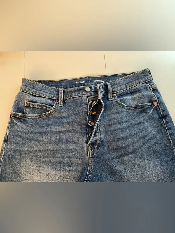 Old Navy Light Blue High-Rise Sky-Hi A-Line Jeans - Image 4