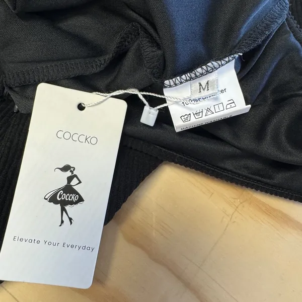 NWT Boutique COCCKO‎ Black Corduroy Wrap Mini Skort Medium Side Slit Academia - Image 6