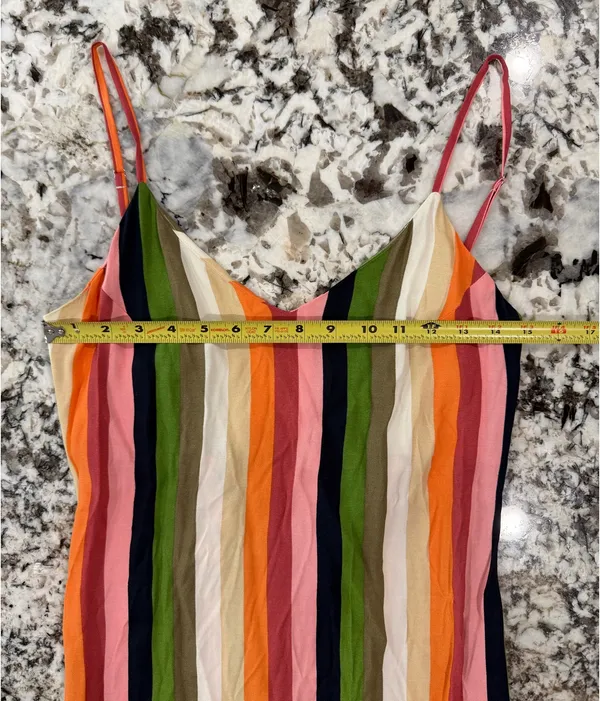 Reformation Jaxon Dress Striped Rainbow Midi 0 - Image 8