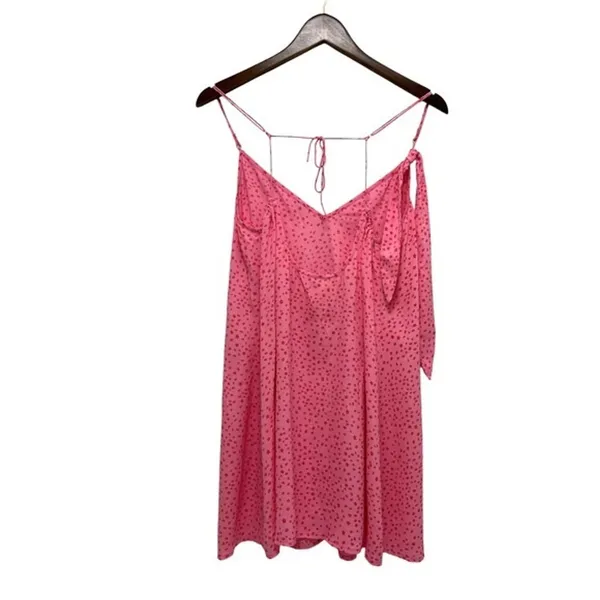 For Love and Lemons Twinkle Slip Dress Pink Spaghetti Straps Romantic Coastal L - Image 5