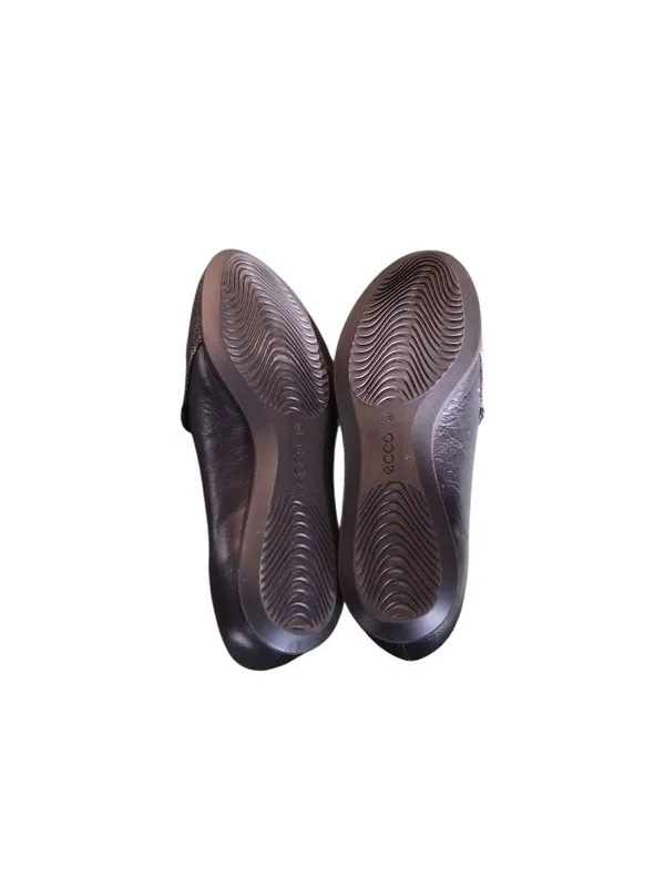 Ecco Black and Silver Snakeprint Flats - Image 9