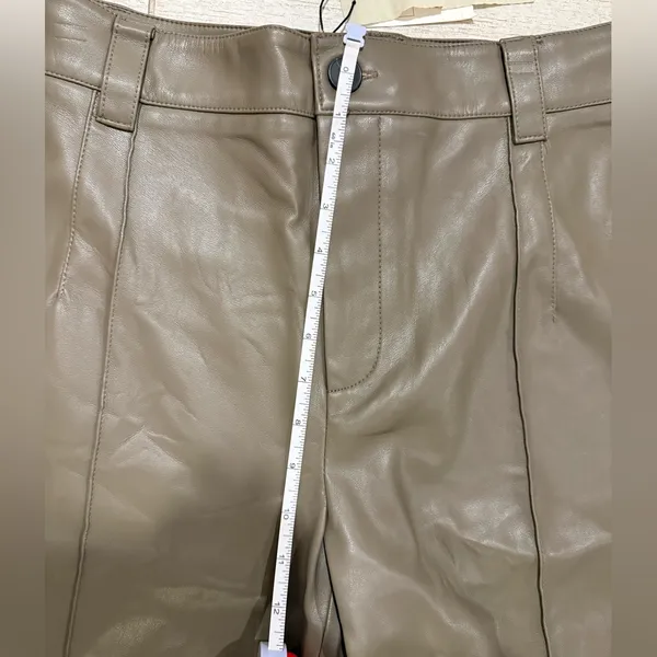 Zara Faux Leather Straight Leg Trousers - Image 6