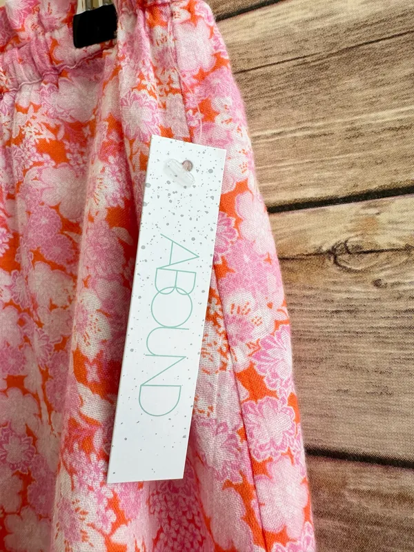 Abound Orange Purple Floral Mini Skirt Size Medium NWT - Image 3