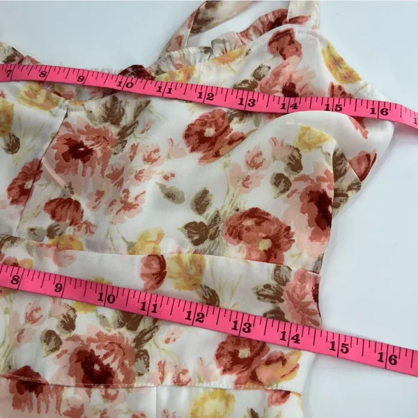 Abercrombie & Fitch floral tie‎ strap slit midi dress size medium petite - Image 6