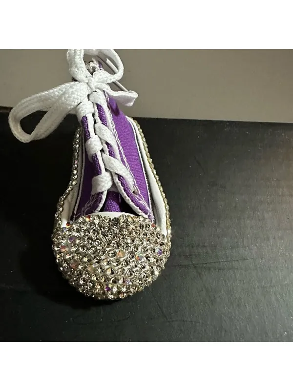 Rhinestone Purple Sneaker Keychain - Image 2