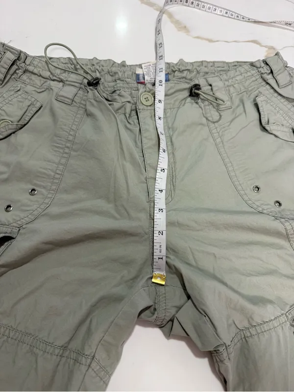 Las Olas Utility Women's Cargo Pants Sage Green Y2K Gorpcore Aesthetic Size 14 - Image 11