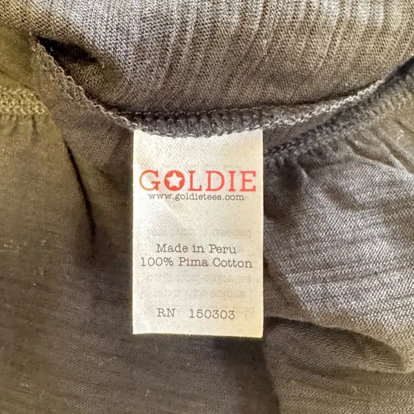 Goldie Black 100% Pima Cotton Ruffle Camisole‎ Tank Top Small Made in Peru - Image 6