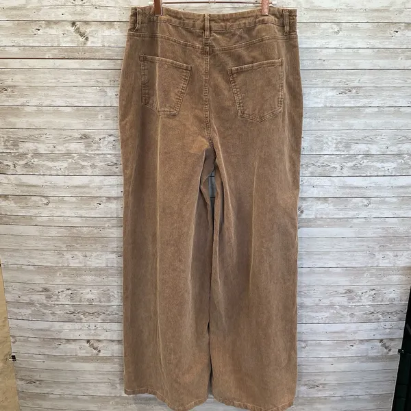 Flying Tomato‎ Womens L Pants Corduroy Jeans Tan Brown Ultra Wide Leg Boho - Image 4