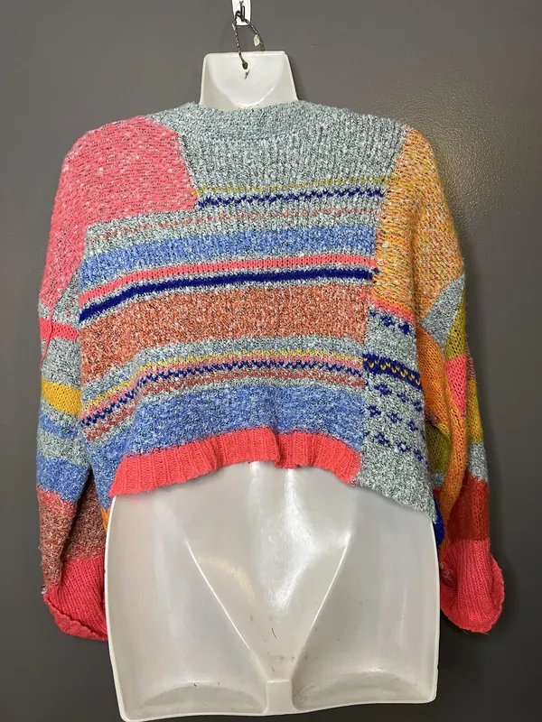 Sincerely Jules Cardigan Sweater Womens XS Multicolor Chunky Knit Open Front - Image 5