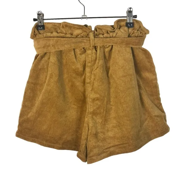 Love Tree Brown Corduroy‎ High Rise Paperbag Shorts M - Image 3