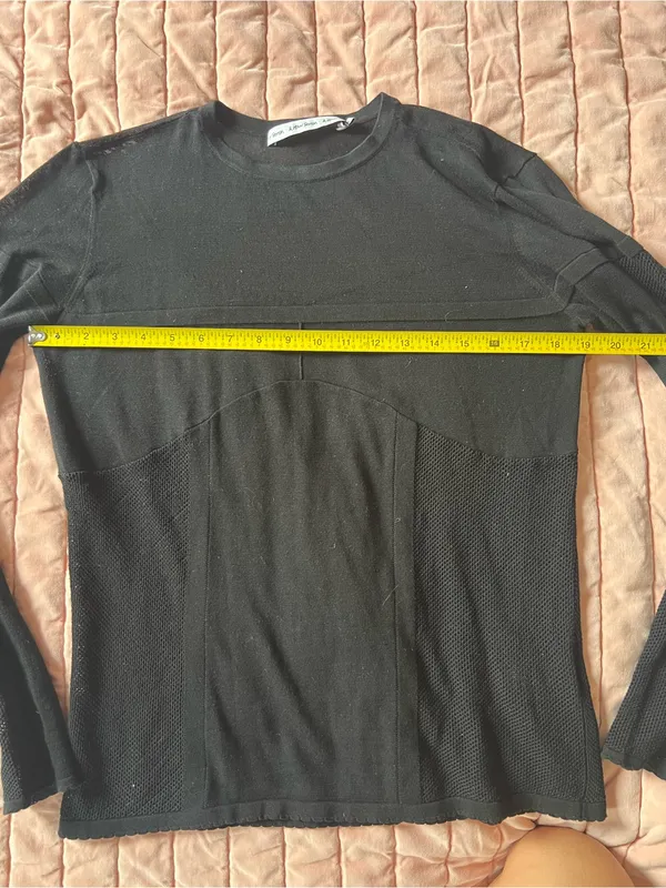 & Other Stories Black Women’s Crewneck Cotton Knit Sweater Size M - Image 5