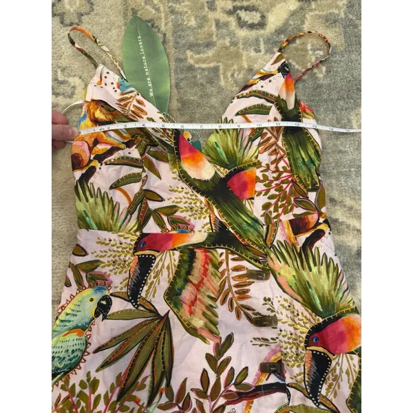 Farm Rio Into the Jungle Mini Dress Tropical Print, XS Linen $190 NWT - Image 14