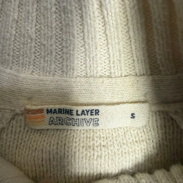 Marine Layer Archive Invierno Quarter Zip Sweater Size Small - Image 5