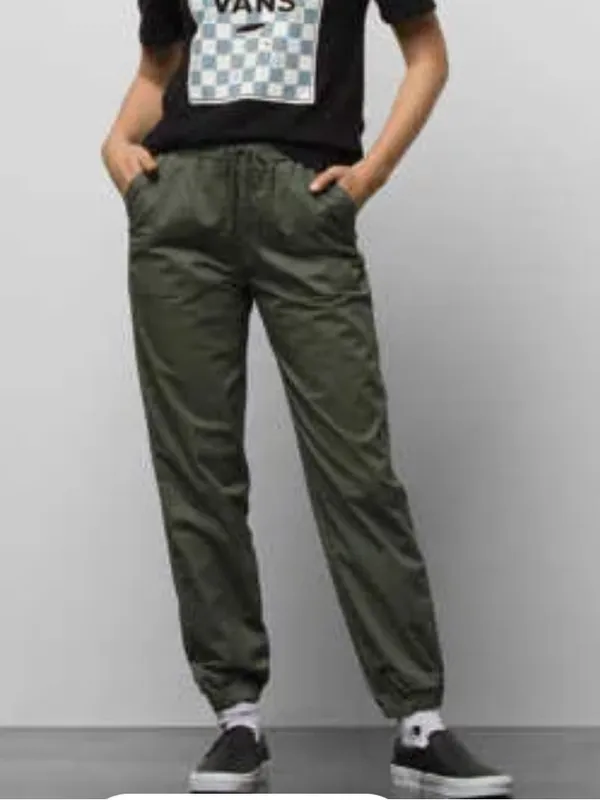 Vans Chamber II Jogger Women's Elastic Waistband Army Green Size XL Cotton Blend - Image 2