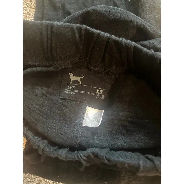 The Black Dog Womens XS Black Cotton Straight Leg‎ Sweatpants Drawstring Lounge - Image 4