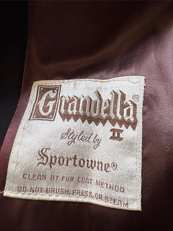 Grandella VINTAGE Size 14 Brown Black Faux Fur Long Coat - Image 3