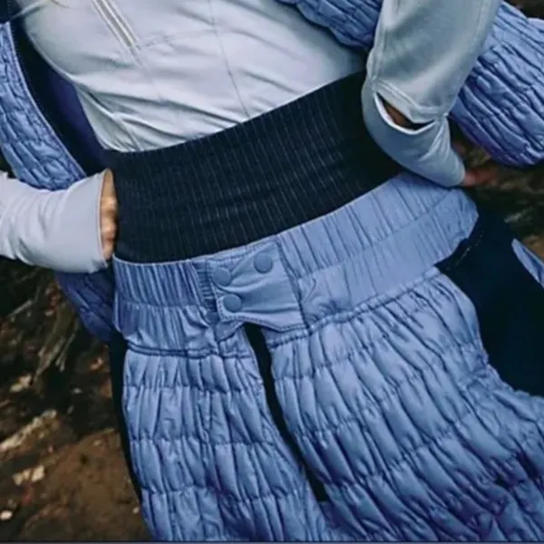 Free People Movement Quilt To Last Pants Small Blue Joggers Gorpcore Hiking Cozy - Image 3