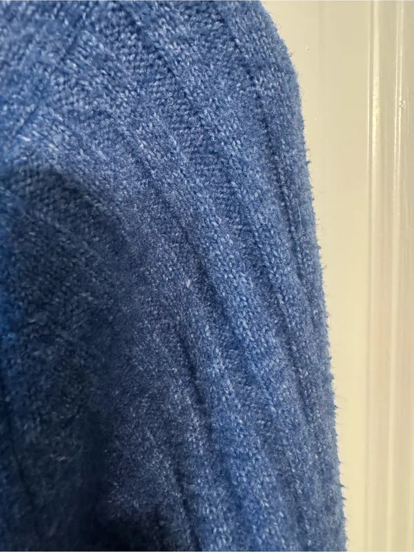 Urban Outfitters Blue Ribbed Cropped Button Cardigan Sweater - Image 6