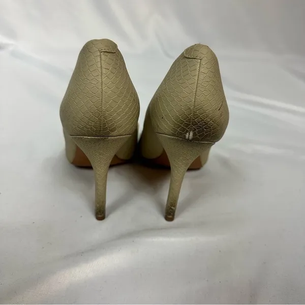 ALDO Faux Snake Skin Print Nude Heels in Size 38.5/8 - Image 3