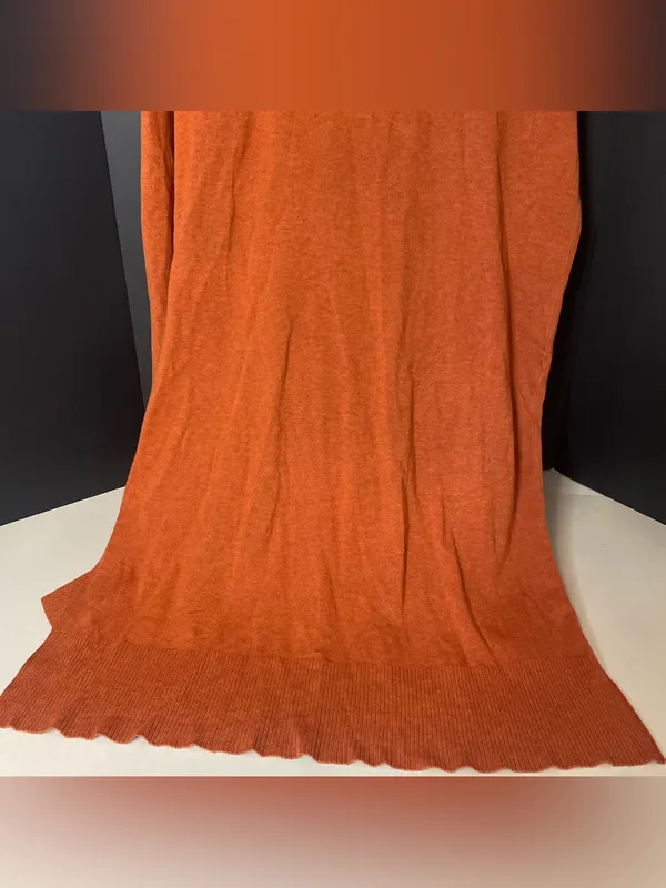 Debut Size M Burnt Orang Open Front Cardigan Sweater With Pockets Soft Cozy Chic - Image 7