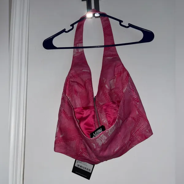 The Ragged Priest Pink Denim Halter beck top size 12 New with tags - Image 5