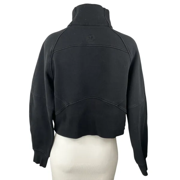 Lululemon Scuba Women's Black Oversized Half Zip Long Sleeve Sweatshirt Top Sz 6 - Image 2
